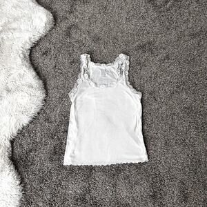 DKNY Cream Lace Detailed Tank Top Size Small